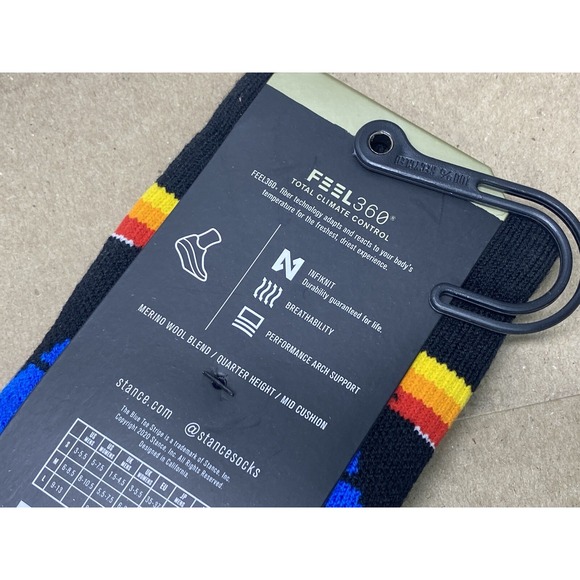 NWT Stance Feel 360 Performance HIKE Mid Cushion 1/4 Height Wool Socks SMALL - Picture 7 of 9